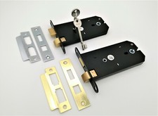 Sash and Bathrom Horizontal Mortice 6" Lock with Keys Reversible - Brass/Chrome