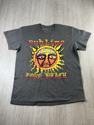 Sublime Long Beach CA Sun Logo Grafik Band T-Shirt Herren Größe Medium grau Baumwolle