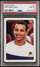 2009 TOPPS BASKETBALL STEPHEN CURRY ROOKIE CARD #321 PSA 8 NM-MT FRESH GRADE. rookie card picture