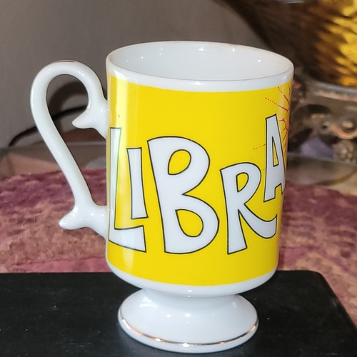 Vintage Zodiac Mug R6537 Libra Pedestal Ceramic