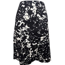 Talbots Womens Black White Floral Jacquard Pencil Skirt Sz 8 Classic Textured