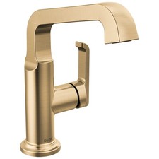 Delta Tetra MidHeight Brushed Gold Bathroom Faucet 1 Hole Single Hole Bathroom