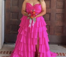 Sherri Hill 56911 Size 16 Prom Dress - Hot pink - With corset In The Back