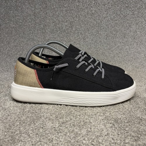 Hey Dude Cody Craft Womens Shoes Sneakers Size 10 Black White Slip On Casual