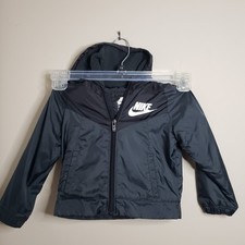 Nike Black Gray Zip Up Hooded Jacket Toddlers 2T Read Description
