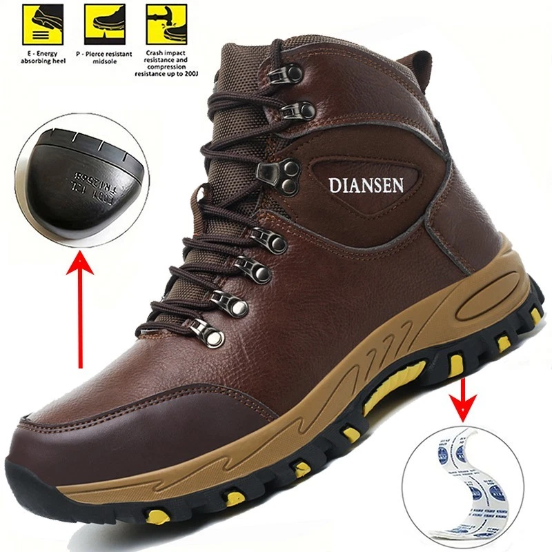Mens Waterproof Work Boots Steel Toe Safety Shoes Indestructible Non Slip Boots