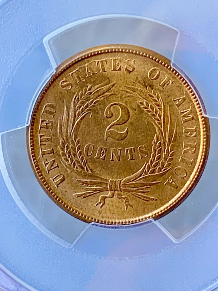 1864 2 Cent Piece PCGS MS 64+ RB CAC - Image 4 of 4