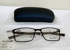 Nautica N7323 Metal Eyeglass Frame 005 Matte Black 57-17 Spring Hinges New wCase