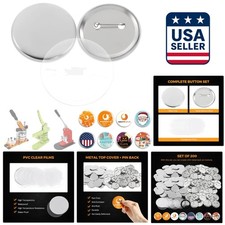 25mm Rust-Resistant Metal Button Badge DIY Supplies - 200 Sets Included