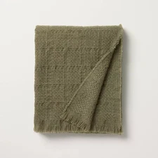 Woven Grid Throw Blanket Green - Hearth & Hand with Magnolia