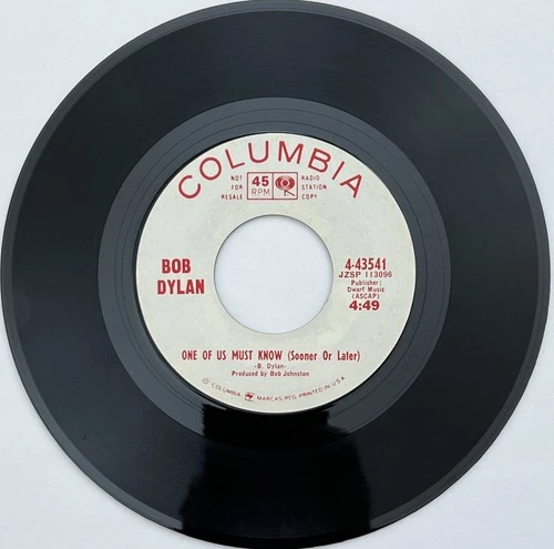BOB DYLAN "One Of Us Must Know / Queen Jane Approximately" 45 Columbia PROMO VG+