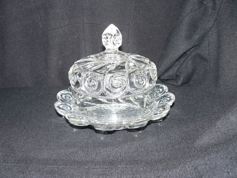 Snail Covered Butter  clear " George Duncan & Sons EAPG circa 1891