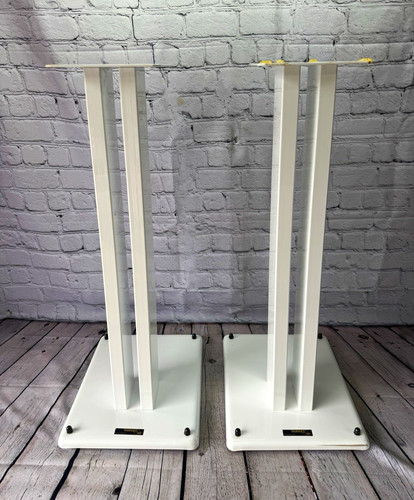 Target Audio Products TR60 White 24" Acrylic Fixed, Vintage Speaker Stands Pair