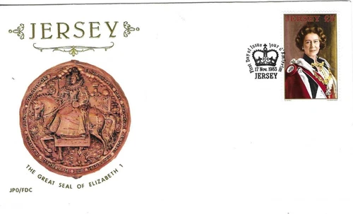Jersey Comm/FDC - Greta Seal of Elizabeth I -  1983 (JES296)