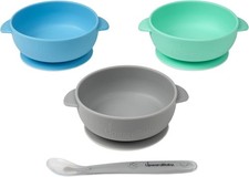 UpwardBaby 4 Pc Silicone Suction Baby Bowl Set