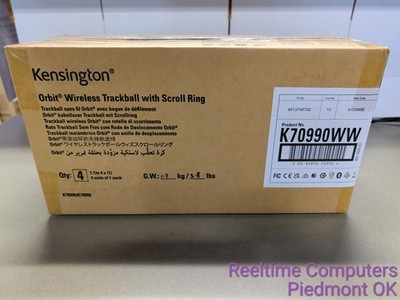 Lot of 4 Kensington Orbit Wireless Trackball w Scroll Ring K70990WW Open Box