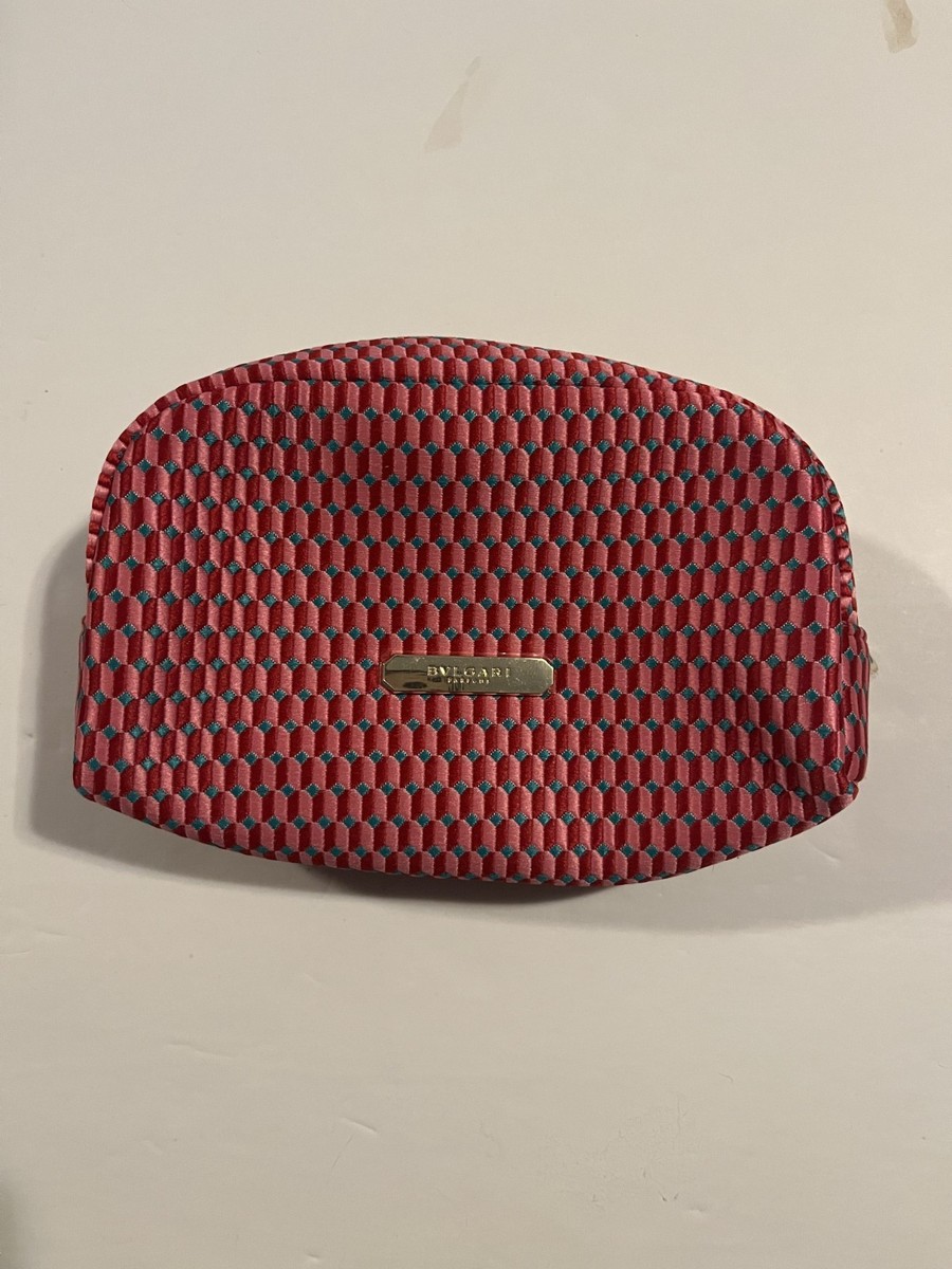Bvlgari Pink Cosmetic Makeup Bag Case Storage Travel Pouch NEW