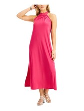 BAR III Womens Pink Keyhole, Button Closure Sleeveless Maxi Dress XS
