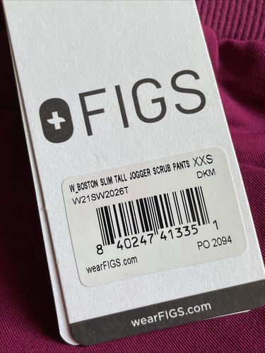 NEW FIGS Women Boston XXS-Slim-Tall Jogger Scrub Pants W21SW2026T Cranberry - Picture 3 of 6