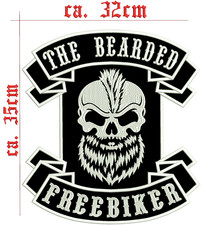 THE BEARDED FREEBIKER 3D stickerei Rückenpat...