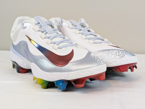 Nike Alpha Huarache Elite 4 Low MCS Baseball Cleats Mens 12 Rainbow FQ7724-106 - Picture 13 of 13