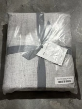 THE CITIZENRY  STONEWASHED LINEN DUVET COVER GRAPHITE THIN STRIPE KING/CALI