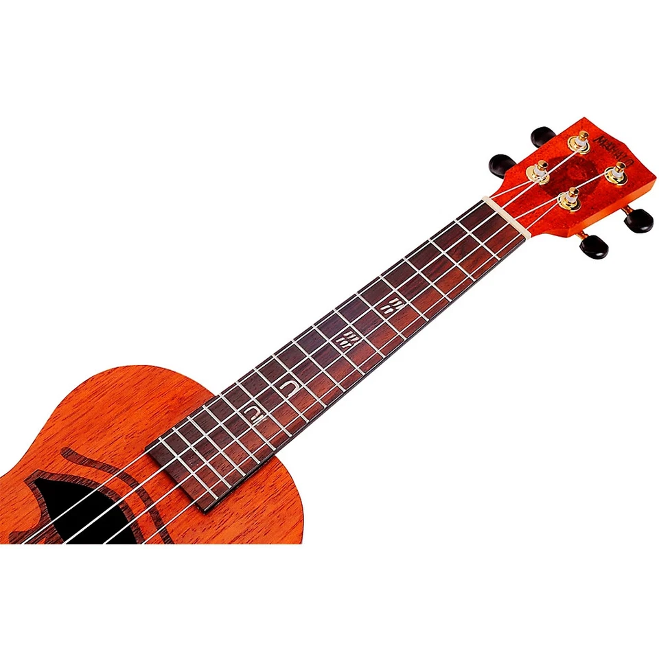 Mahalo 艺术家精英激光雕刻法老音乐会尤克里里带包法老图案 — 第 4/4 张图片