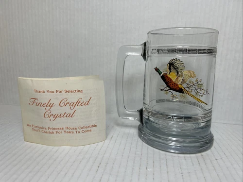 Vintage Princess House Pheasant Crystal Mug Beer Stein Tankard Wild Game