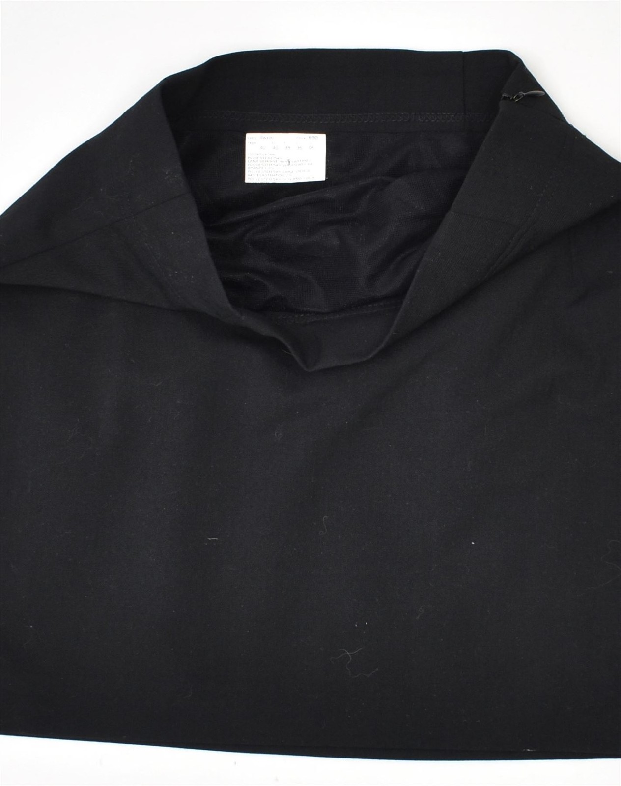 VINTAGE Womens Mini Straight Skirt IT 42 Medium W24 Black Polyester IB05 image 3