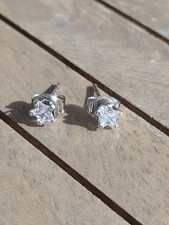 Sterling Silver 925 Star Stud Earrings