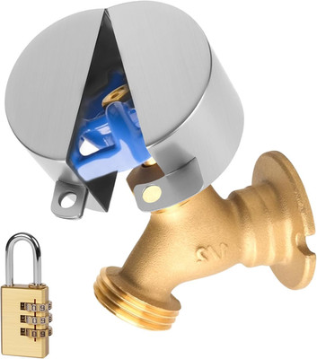 Outdoor Faucet Lock, Metal Water Spigot Lock for Garden Faucets, Stainless Steel