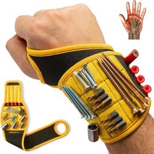 BINYATOOLS Magnetic Wristband with Super Strong Magnets Holds Large, Yellow
