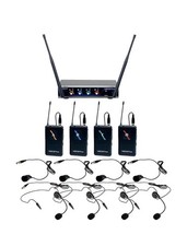VocoPro Digital-Quad-B3 Four-Channel UHF Digital Wireless Headset  Lapel Mic