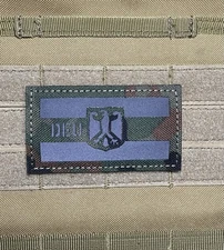 DEU German IR flag tactical morale hook patch Federal Shield Flecktarn