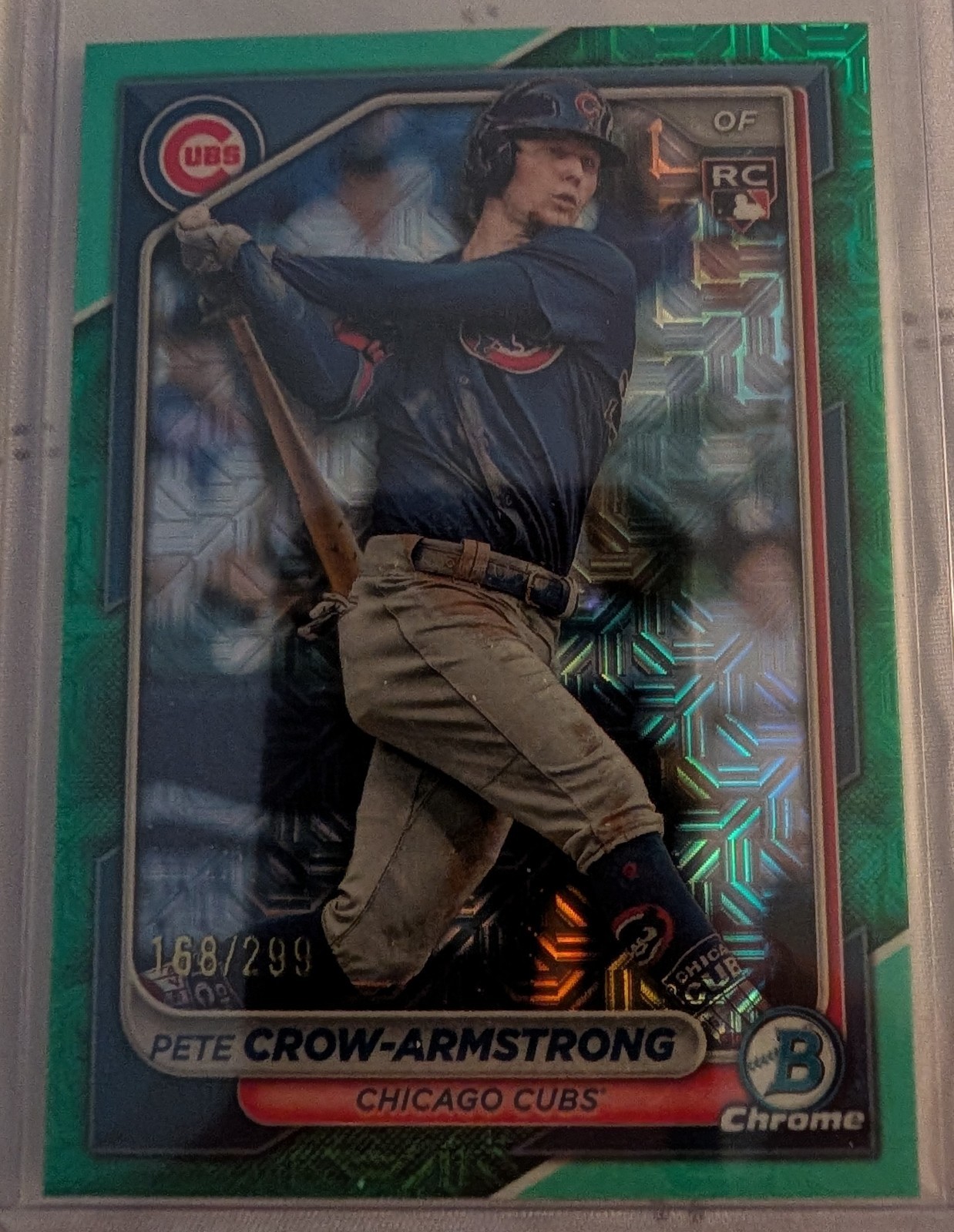 2024 Bowman Chrome - Pete Crow-Armstrong #45 Aqua Mojo Refractor /299 (RC)