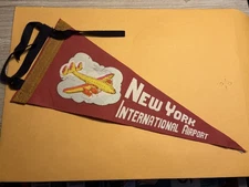 Rare Vintage 11" New York International Airport Felt Pennant