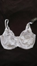 POUR MOI SOFIA LACE EMBROIDERED UNDERWIRED SIDE SUPPORT BRA 36HH BNWT-WHITE