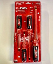 Milwaukee 4pc Insulated Screwdriver Set, 1000v wcase 48-22-2204 - Brand New 