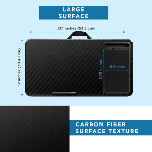 Black Carbon Lap Desk For Laptops Up To 156 Portable Lightweight Design - 第 5/5 張圖片