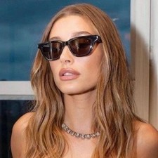 Saint Laurent Square Frame Acetate Black Sunglasses SL 462 Sulpice Hailey Bieber