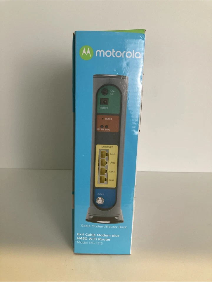 MOTOROLA MG7315 8X4 CABLE MODEM PLUS N450 WIFI ROUTER 343 MBPS BLACK TESTED VGC! - Image 4 of 4
