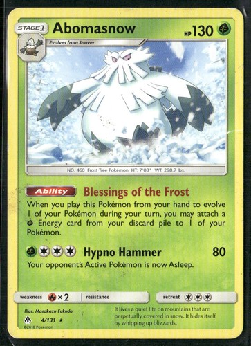 Abomasnow 4/131 2018 Forbidden Light Pokemon