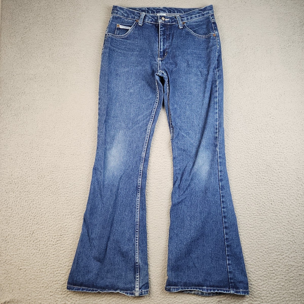 VTG BULLHEAD Jeans Womens 11 (30x31) 90s BIG Flare Leg Butterfly Pocket USA  Made