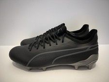 Puma King Ultimate FG/AG Soccer Cleats 107563-03 Black/Grey Men's Size 9.5