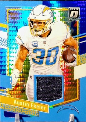 2023 Donruss Optic #DT-AE Austin Ekeler Donruss Threads Blue Hyper