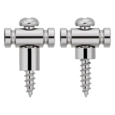  Set of 2 Stainless Steel Barrel Guitar String Guides Stainless String Chrome