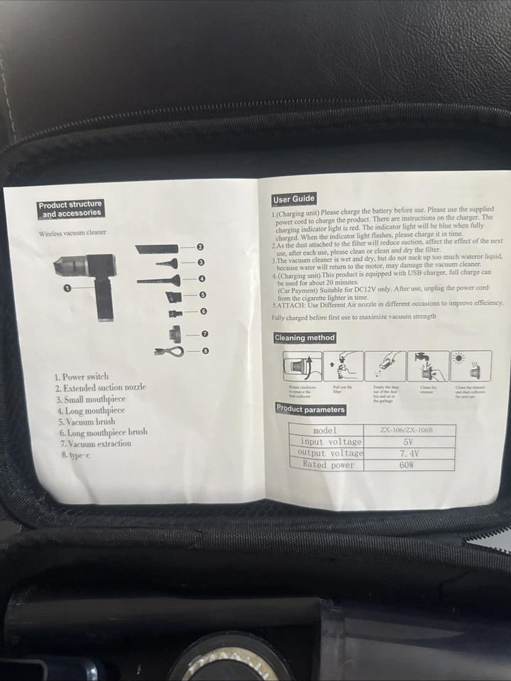 ZX-106/ZX-106BCordless Hand Held Vacuum Cleaner Mini Portable Car Auto Wireless! - Image 4 of 4