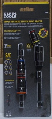 Klein Tools 32984 Impact Flip Socket Set With Swivel Adapter