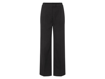 esmara  Damen Wide-Leg-Bundfaltenhose, hohe Leibhöhe (Schwarz, 44) - B-Ware
