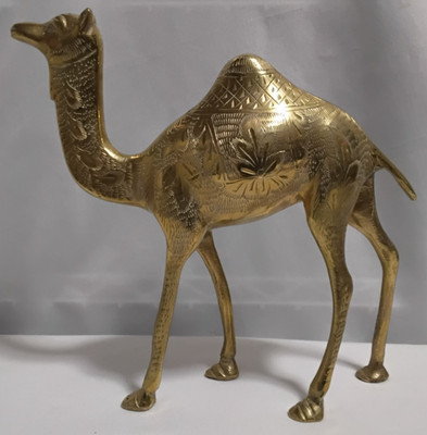 Brass Camel Statue Desert Decor Figure Ornate Etched Decorative Home Office Desk